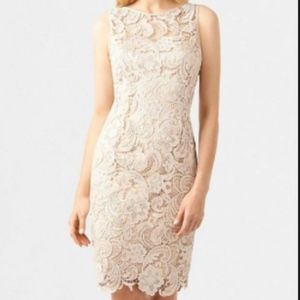 Adrianna Papel Illusion Bodice Lace Sheath Dress